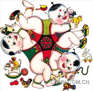 武強(qiáng)年畫代表作——六子爭頭